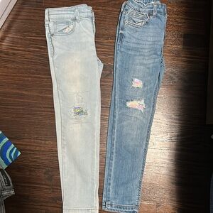 Cat & Jack kid's Blue Skinny Jeans log of 2